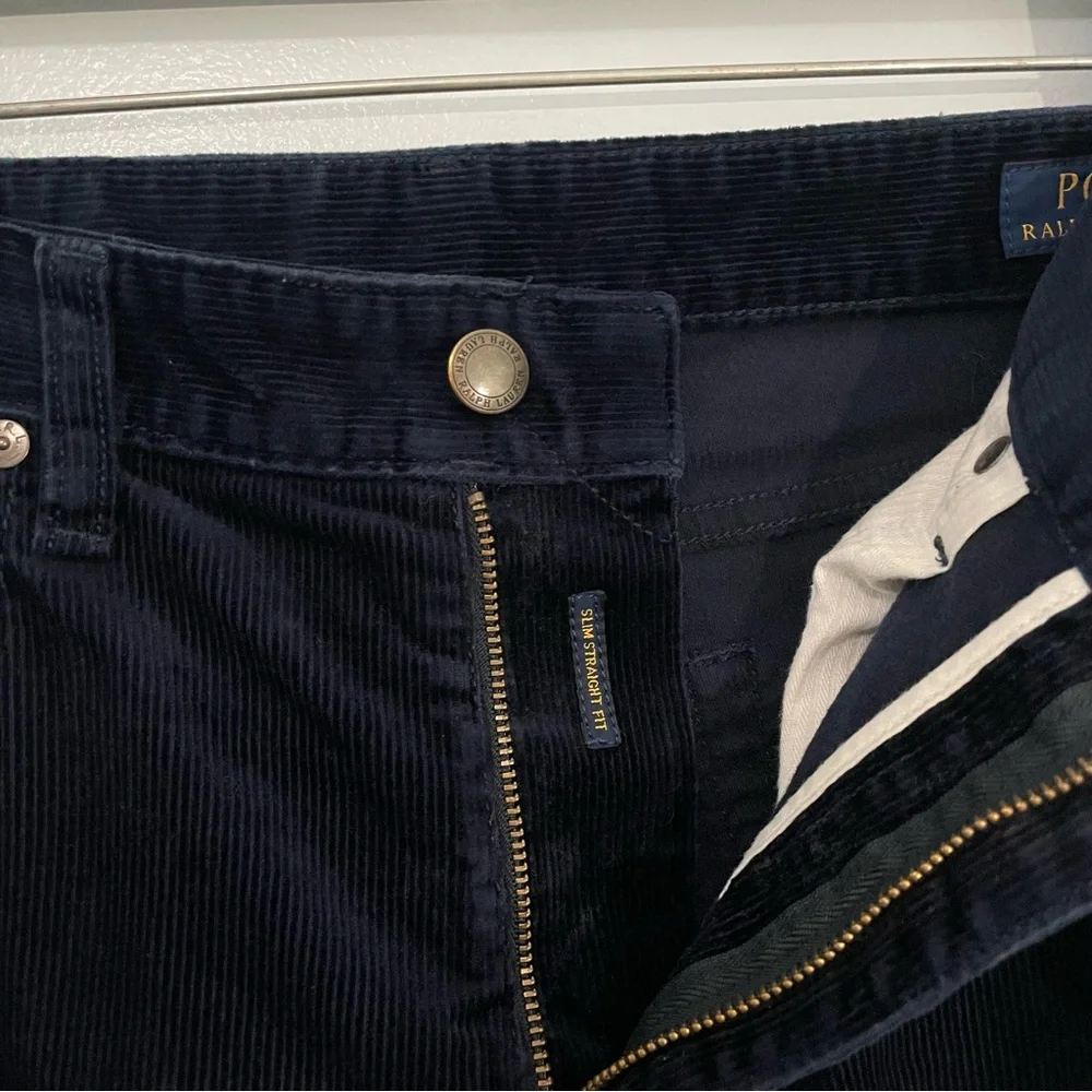 Polo by Ralph Lauren Navy Corduroy Slim Fit Straight Pants Size 32 X 34